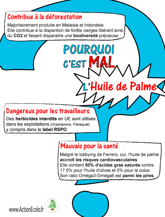 Pourquoi c'est mal, l'huile de palme?